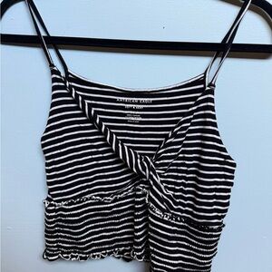 American Eagle Outfitters Black and White Striped Camisole